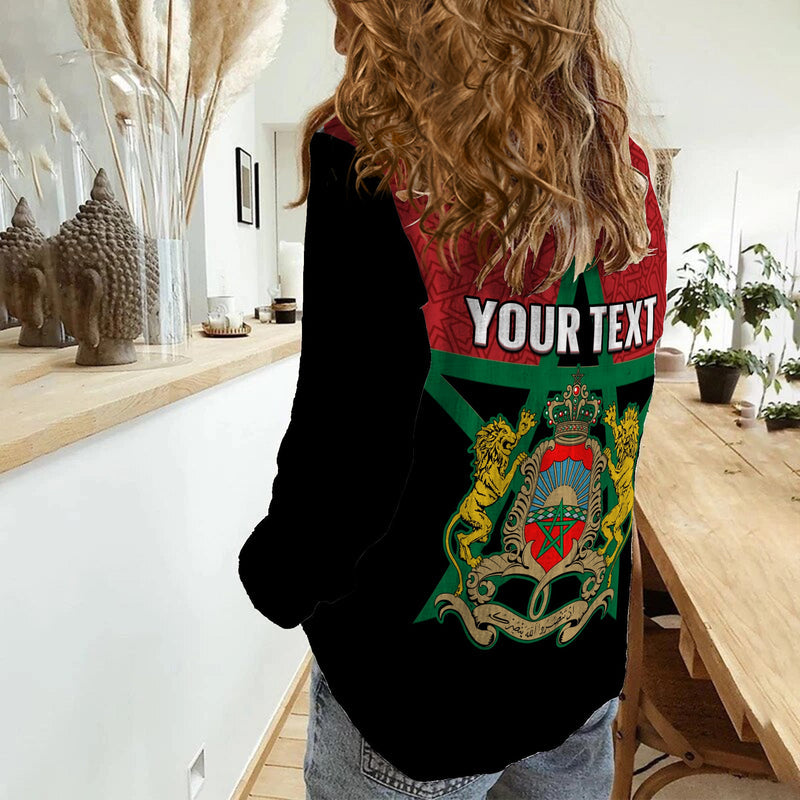 (Custom Personalised) Morocco Western Sahara Map Black Moroccan Is Always In My Heart Women Casual Shirt