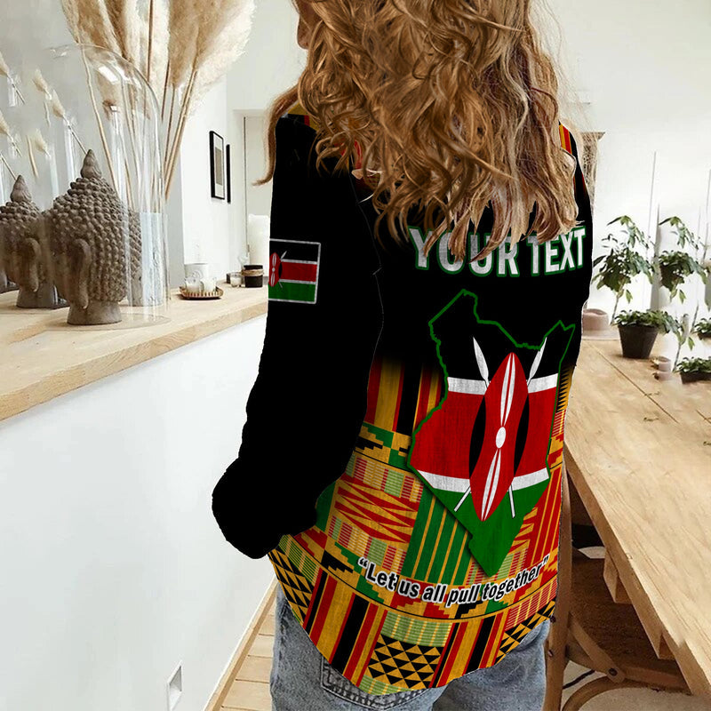 (Custom Personalised) Kenya Happy Jamhuri Day Kenyan Pattern Women Casual Shirt