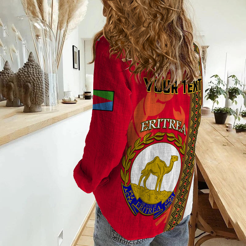 (Custom Personalised) Eritrea African Pattern Happy Independence Day Version White Women Casual Shirt