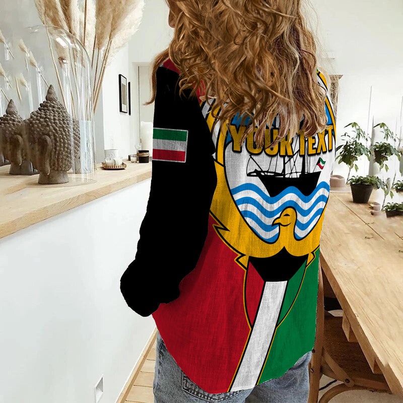 (Custom Personalised) Kuwait Happy Independence Day With Coat Of Arms Women Casual Shirt
