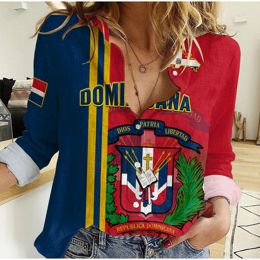 (Custom Personalised) Dominican Republic Happy 179 Years Of Independence Women Casual Shirt