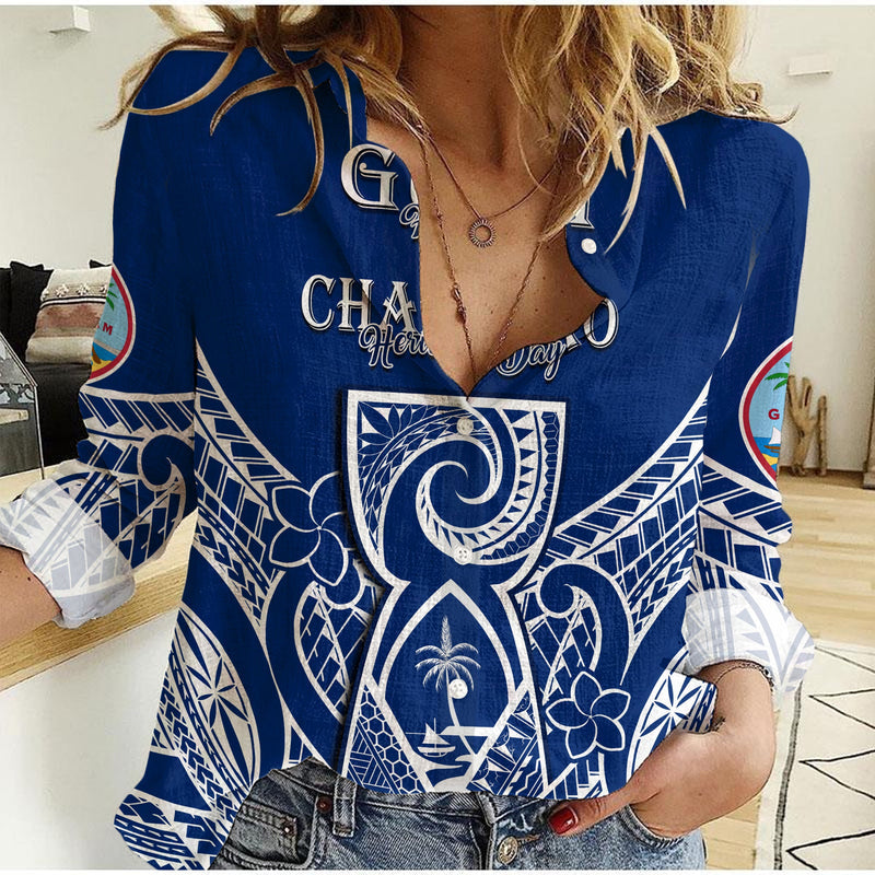 (Custom Personalised) Guam History and Chamorro Heritage Day Latte Stone Polynesian Women Casual Shirt