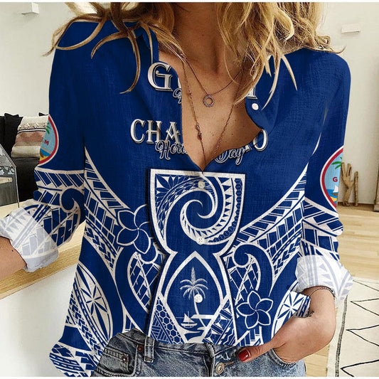 (Custom Personalised) Guam History and Chamorro Heritage Day Latte Stone Polynesian Women Casual Shirt
