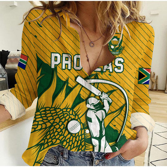 (Custom Text And Number) South Africa Cricket Go Proteas Unique Style Women Casual Shirt