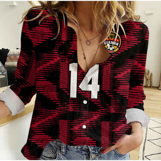 (Custom Text And Number) Germany Football Nationalelf 2022 Original Style Women Casual Shirt