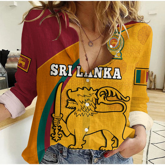 (Custom Personalised) Sri Lanka Sri Lankan Pattern Happy 75 Years Of Independence Women Casual Shirt