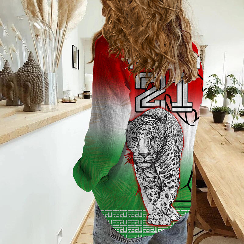 (Custom Personalised) Iran Football Unique Youzpalangan Flag Style Women Casual Shirt