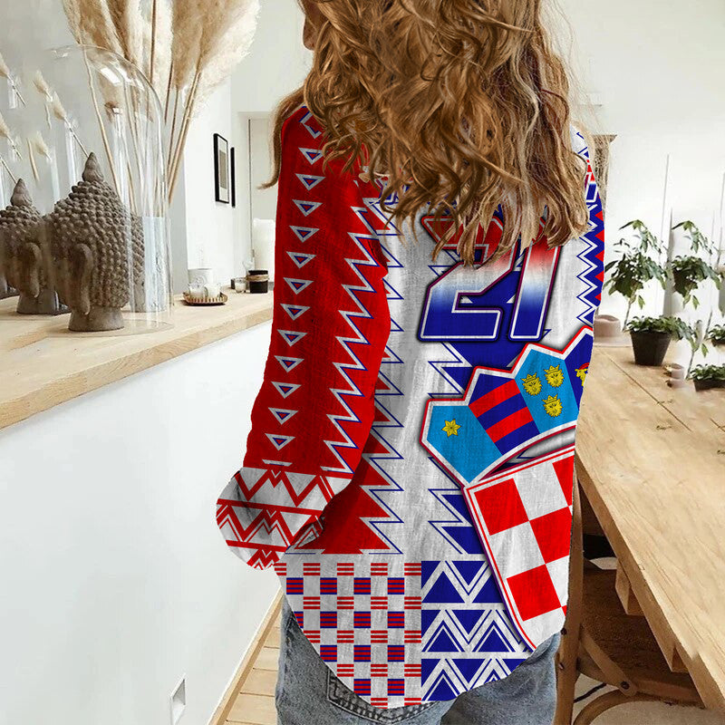 (Custom Personalised) Croatia Football Sport Style Women Casual Shirt