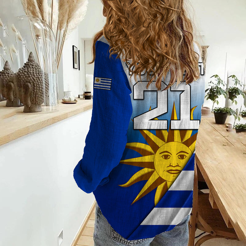 (Custom Personalised) Uruguay Football La Celeste World Cup Women Casual Shirt