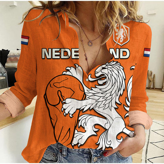 (Custom Personalised) Netherlands Football World Cup 2022 Women Casual Shirt