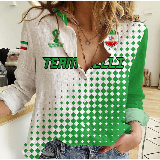 (Custom Personalised) Iran Football World Cup 2022 Team Melli Sport Style Women Casual Shirt
