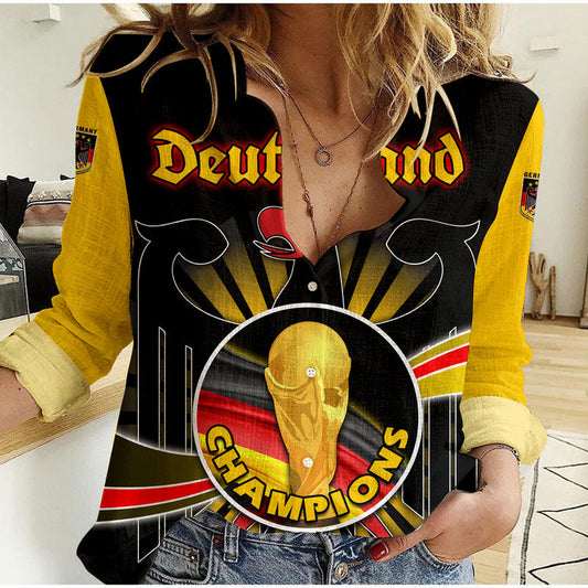 (Custom Personalised) Germany Football Black Eagle Jersey Deutschland Champion Women Casual Shirt