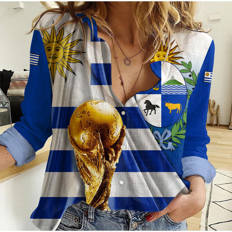 (Custom Personalised) Uruguay Football La Celeste World Cup Women Casual Shirt