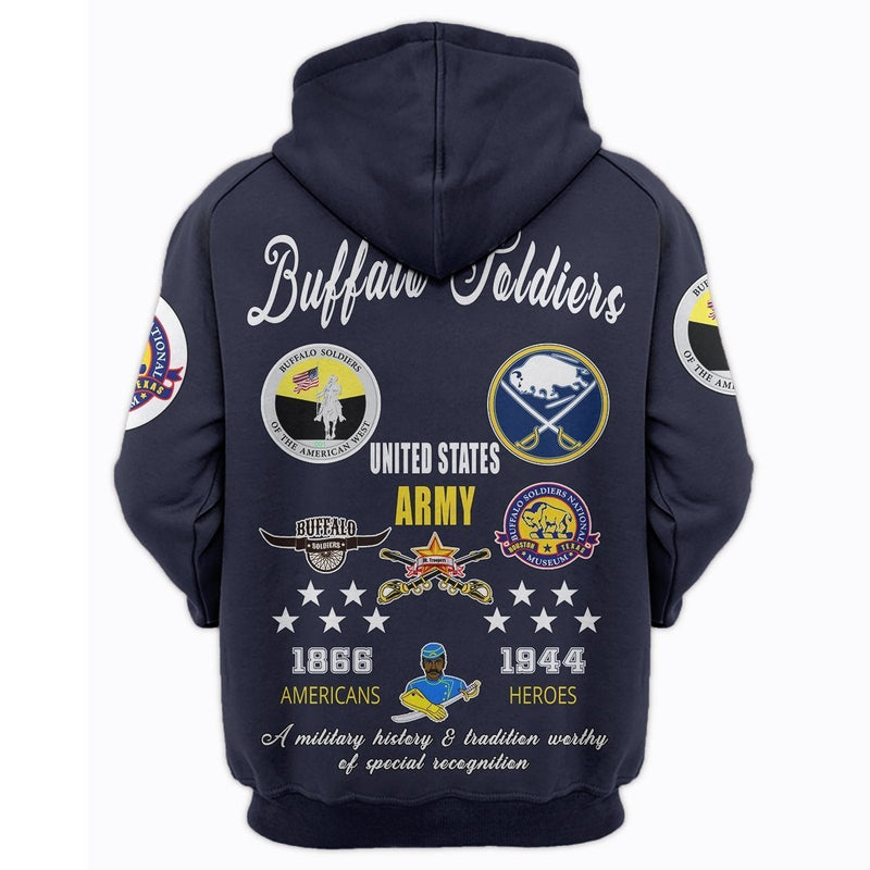 African Buffalo Soldiers Zip Hoodie