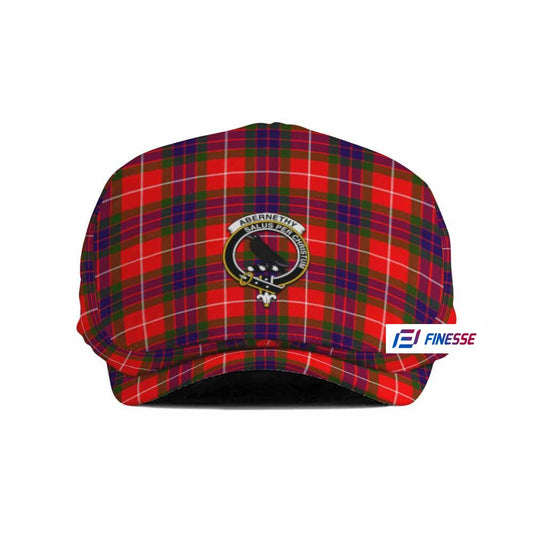 Abernethy Family Crest Tartan Jeff Hat, Tartan Flat Cap