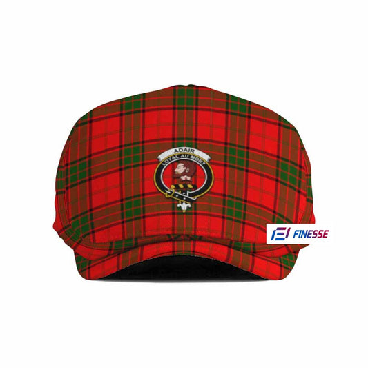 Adair Family Crest Tartan Jeff Hat, Tartan Flat Cap