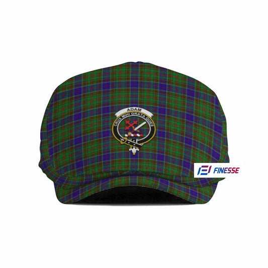 Adam Family Crest Tartan Jeff Hat, Tartan Flat Cap