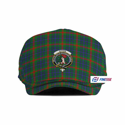 Aiton Family Crest Tartan Jeff Hat, Tartan Flat Cap