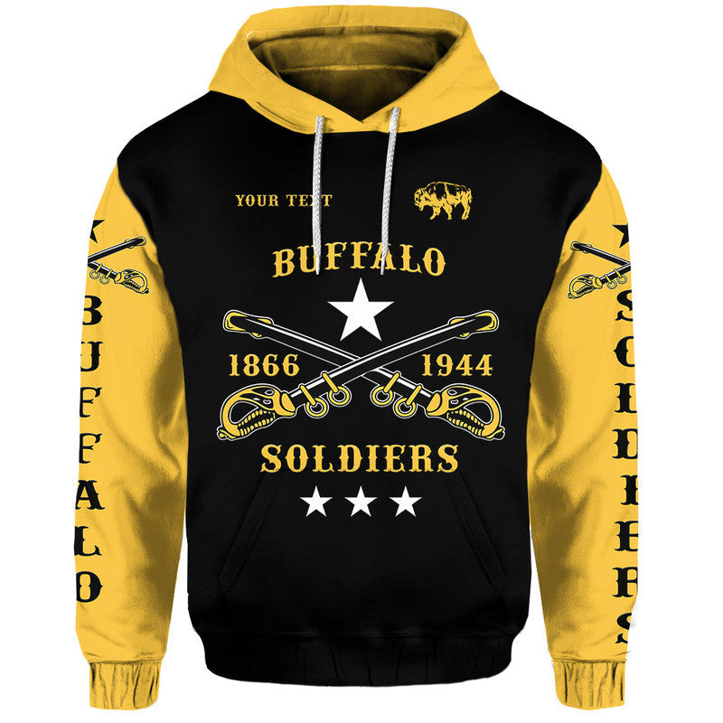 Custom Buffalo Soldiers African American Military Simple Style Black Gold Hoodie