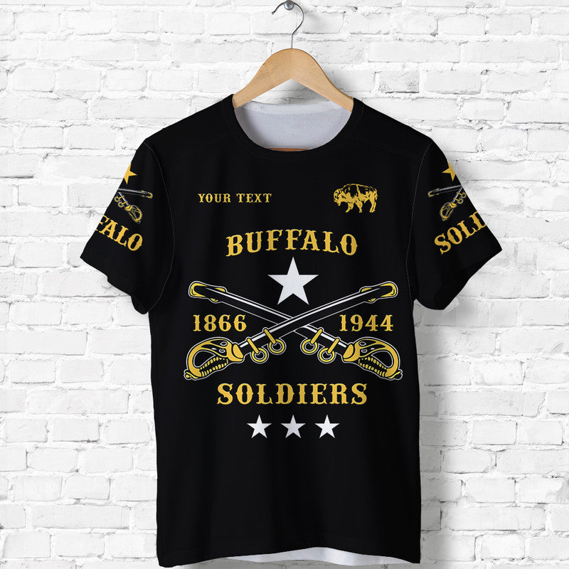 Custom Buffalo Soldiers African American Military Simple Style Black T Shirt