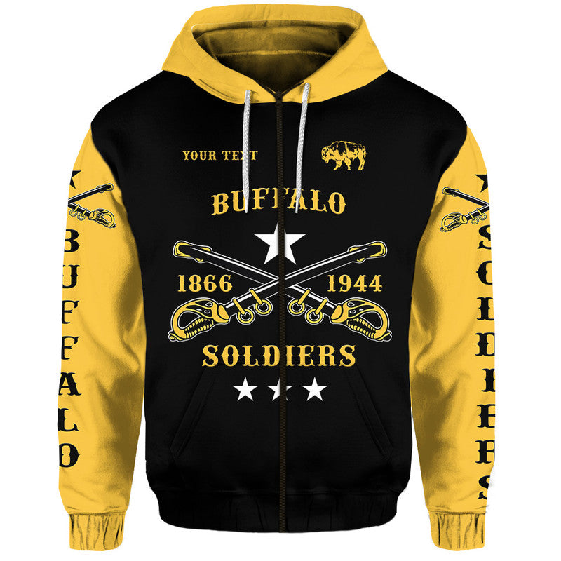 Custom Buffalo Soldiers African American Military Simple Style Black Gold Hoodie