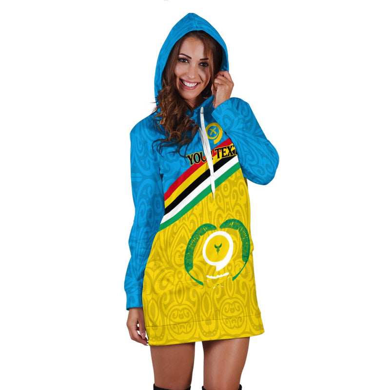 (Custom Personalised) Vanuatu Torba Province Hoodie Dress - Flag Style