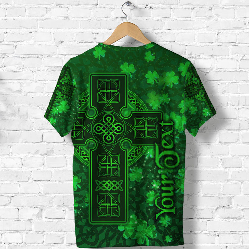 Custom Celtic Cross With Shamrock Simple Style T Shirt
