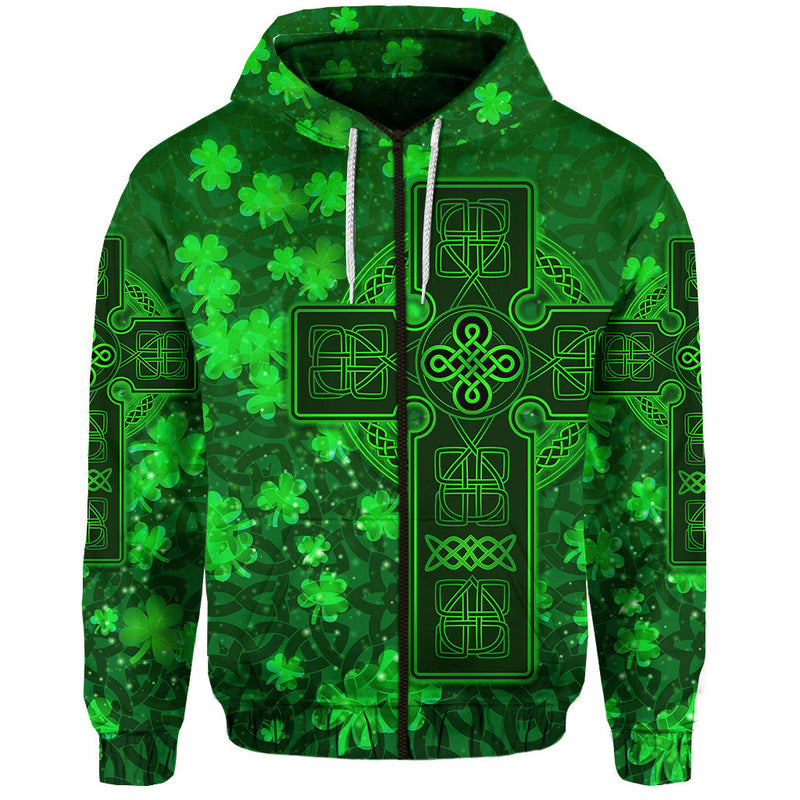 Custom Celtic Cross With Shamrock Simple Style Hoodie