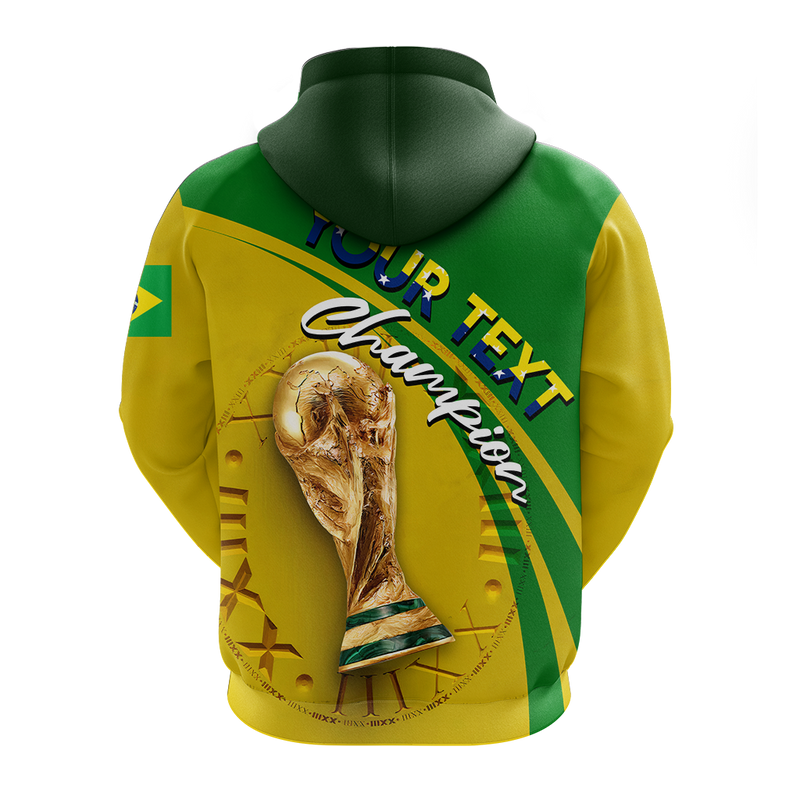 Custom Brazil Football 2022 Hoodie