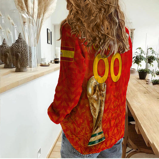 (Custom Personalised) Spain Football World Cup 2022 - Women Casual Shirt