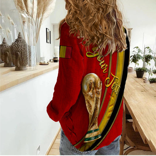 (Custom Personalised) Belgium Football World Cup 2022 - Women Casual Shirt