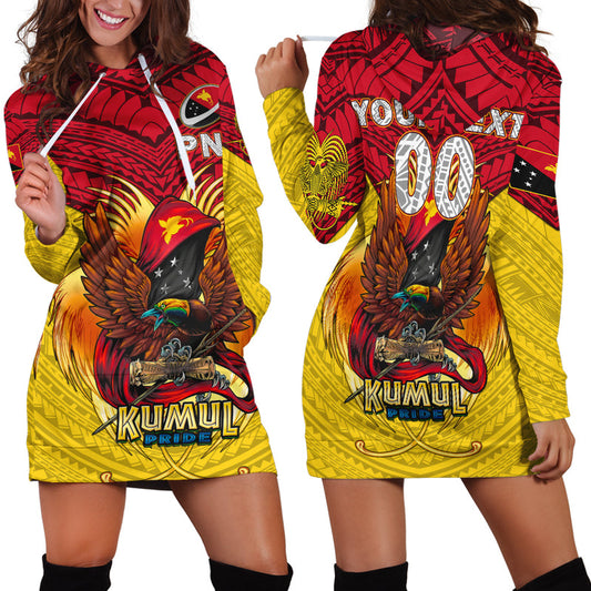 (Custom Personalised) Papua New Guinea Rugby Kumul Pride - Hoodie Dress
