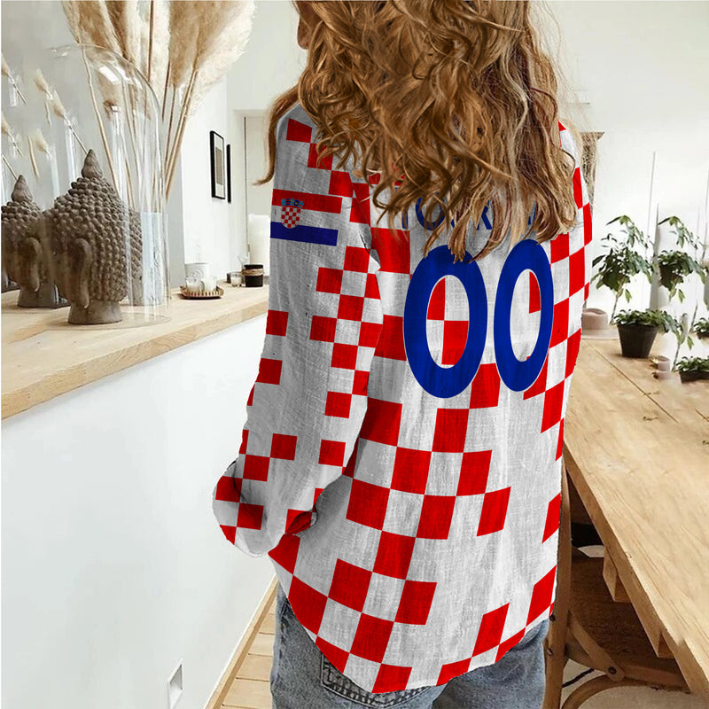(Custom Personalised) Croatia Football World Cup 2022 - Women Casual Shirt