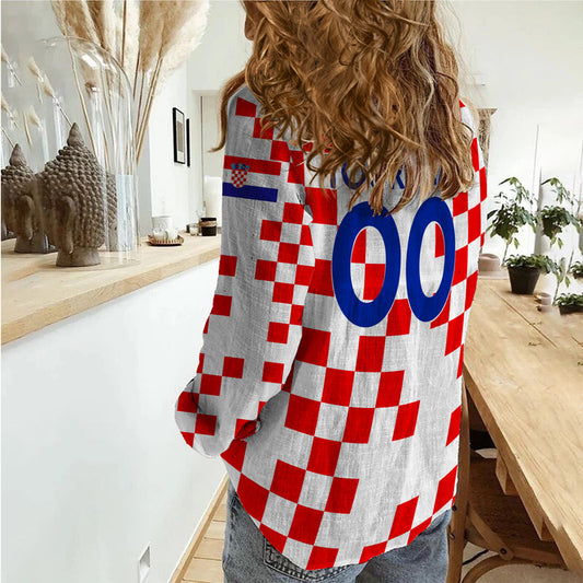 (Custom Personalised) Croatia Football World Cup 2022 - Women Casual Shirt