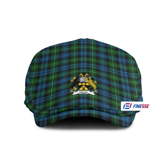 (Customer's Request) Lamont Tartan Jeff Hat, Tartan Flat Cap with Munn Coat of Arms