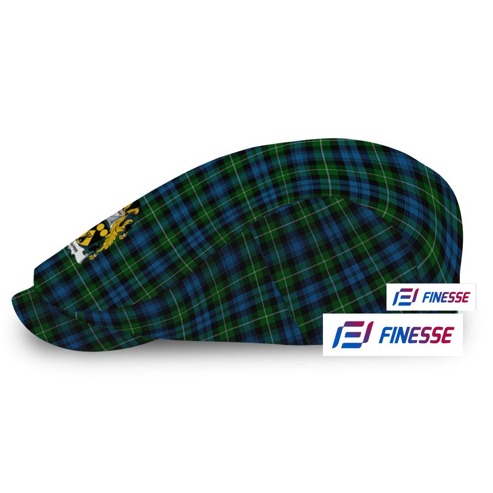 (Customer's Request) Lamont Tartan Jeff Hat, Tartan Flat Cap with Munn Coat of Arms