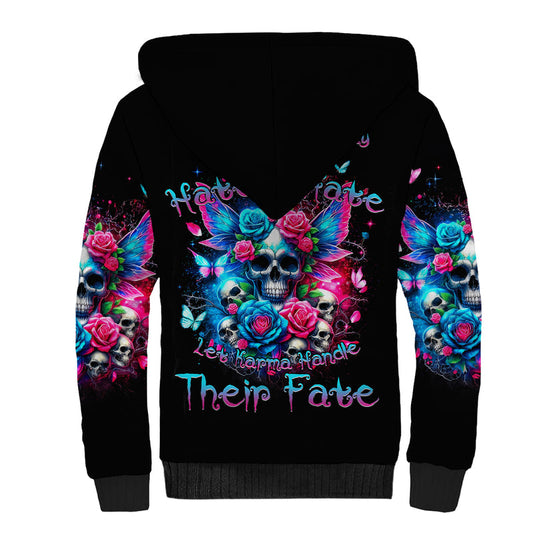 Fairy Skull Let Karma Handle Their Fate Sherpa Hoodie