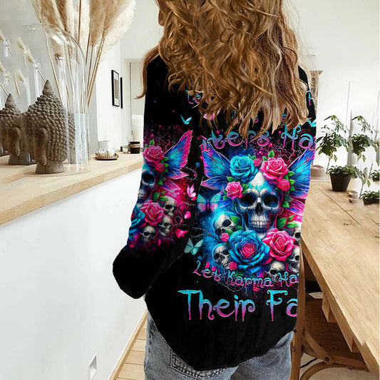 Fairy Skull Let Karma Handle Their Fate Women Casual Shirt