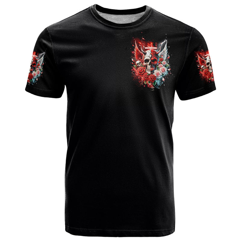 Evil Angel Skull Even The Devil Was Once An Angel T Shirt