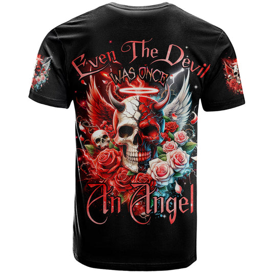 Evil Angel Skull Even The Devil Was Once An Angel T Shirt