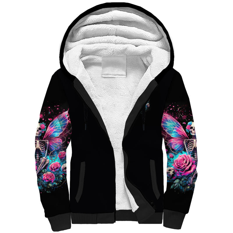 Fairy Skull This Girl Powered By Bitch Dust Sherpa Hoodie