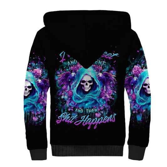Fairy Skull Once Upon A Time I Was Sweet And Innocent And Then Shit Happens Sherpa Hoodie
