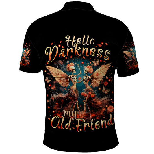 Fairy Skull Hello Darkness My Old Friend Polo Shirt