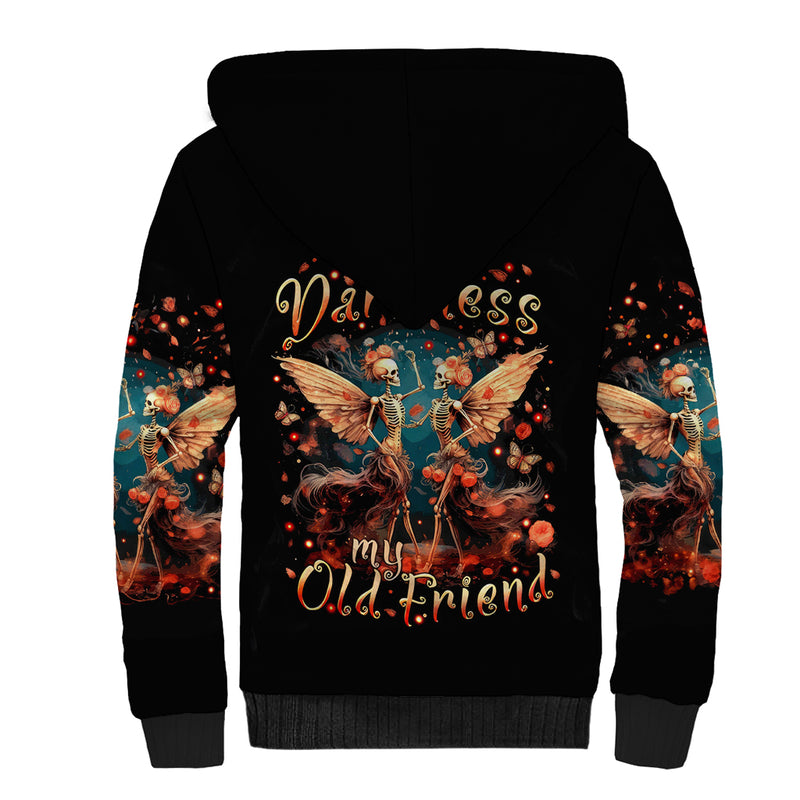 Fairy Skull Hello Darkness My Old Friend Sherpa Hoodie