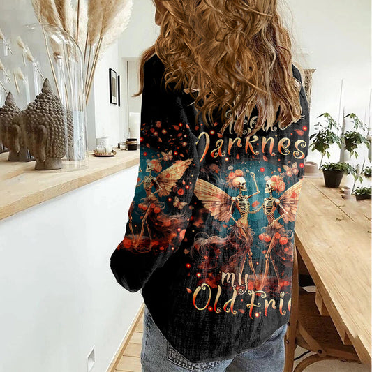Fairy Skull Hello Darkness My Old Friend Women Casual Shirt