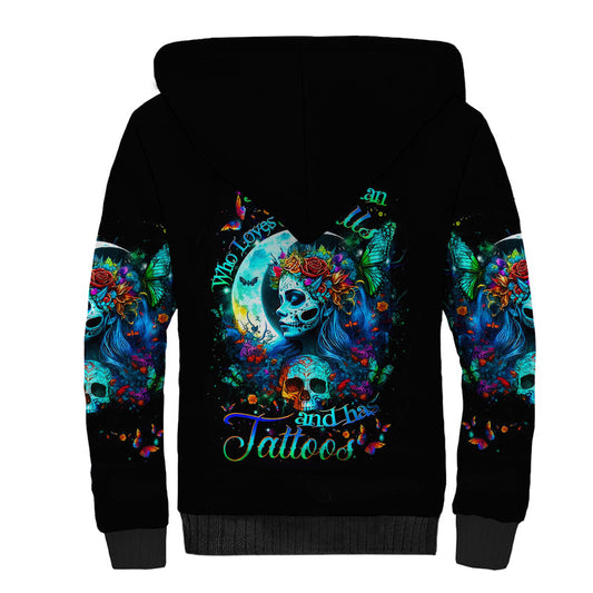 Fairy Skull Just The Woman Who Loves Skull And Tattoo Sherpa Hoodie