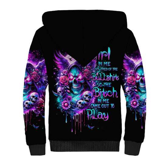 Fairy Skull The Good Girl In Me Got Tired Of The Bullshit Sherpa Hoodie