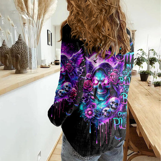 Fairy Skull The Good Girl In Me Got Tired Of The Bullshit Women Casual Shirt