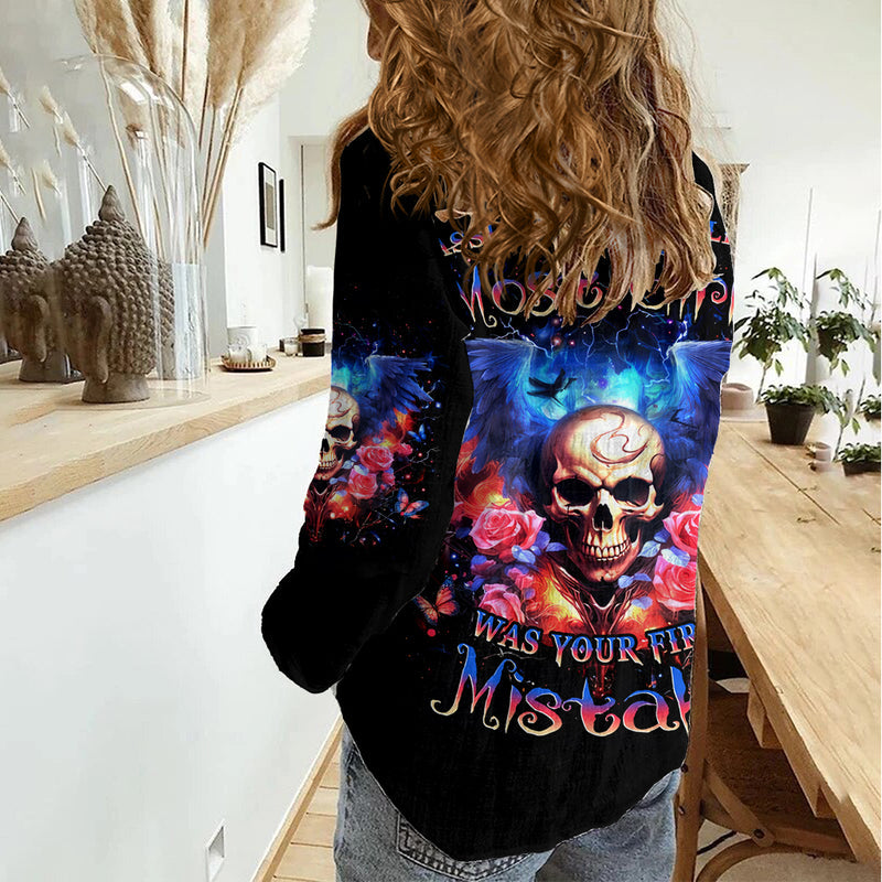 Fairy Skull Assuming I Was Like Most Girls Was Your First Mistake Women Casual Shirt