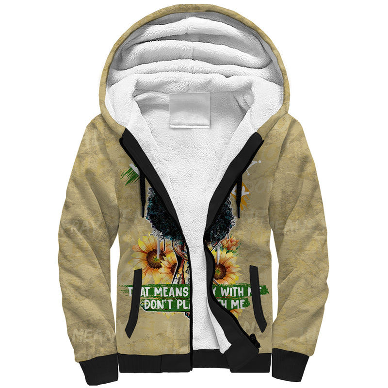 African Women Half Hood Half Holy Sherpa Hoodie